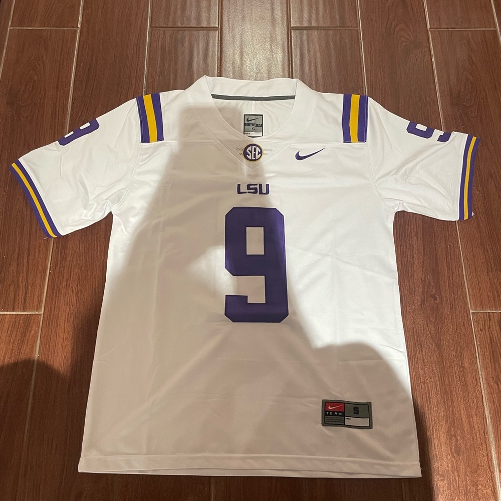 Joe Burrow LSU White Jersey Size Small-2XL